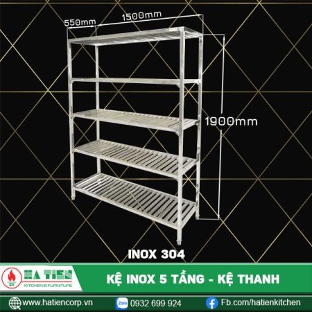 kệ inox 5 tầng 550, 304