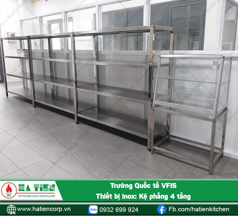 Kệ phẳng inox nhiều tầng, tiết kiệm không gian, dễ dàng thao tác