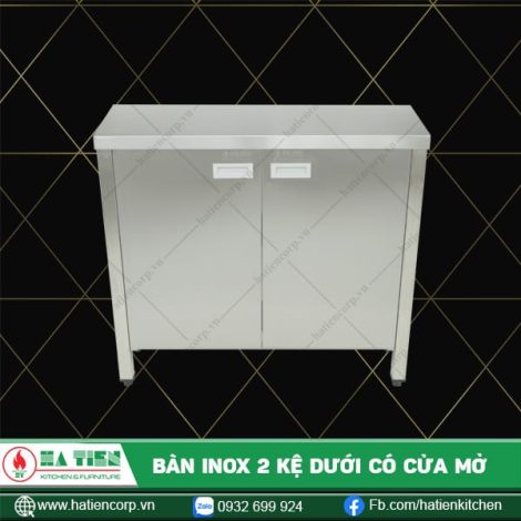 bàn inox đẹp 2 kệ dưới
