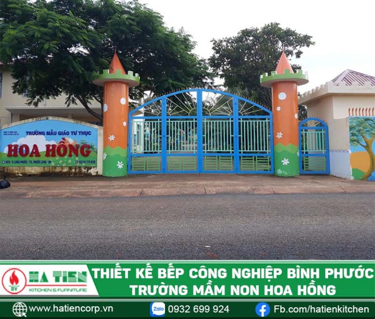 Thiết kế bếp công nghiệp tại Bình Phước - Trường Mầm non Hoa Hồng