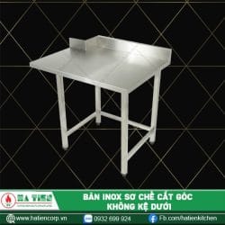 bàn inox sơ chế cắt góc 1