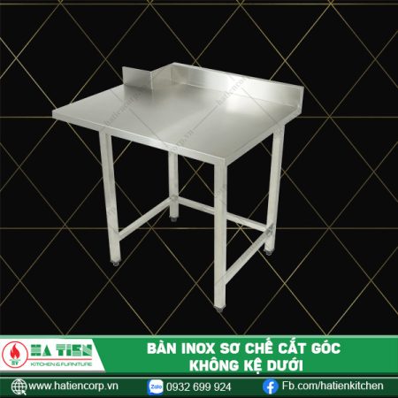 bàn inox sơ chế cắt góc 1