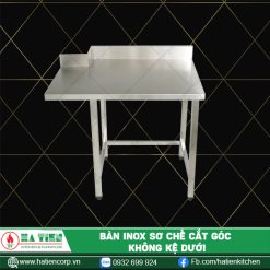 bàn inox sơ chế cắt góc