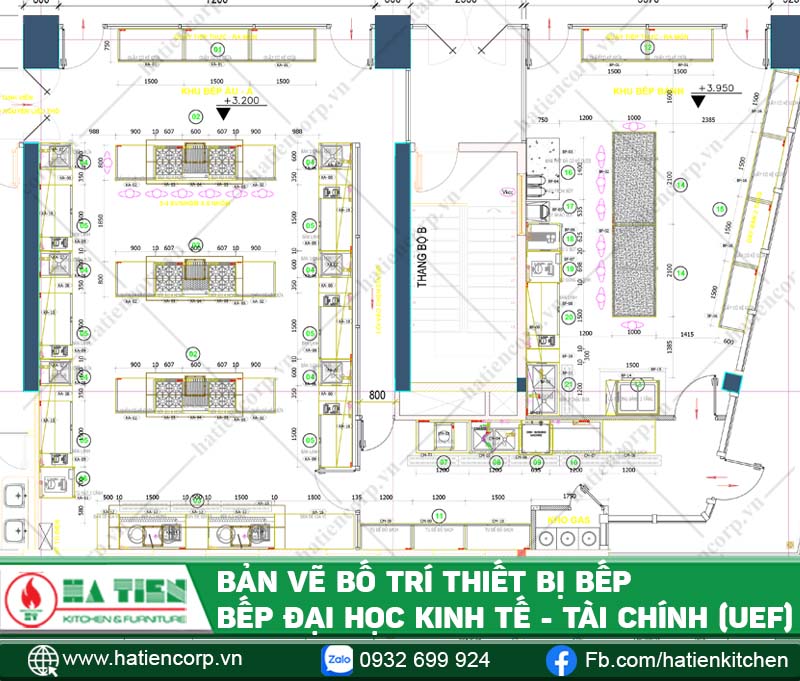 bếp công nghiệp tại Bình Thạnh - Bếp Trường Đại học Kinh tế Tài chính TP.HCM (UEF)