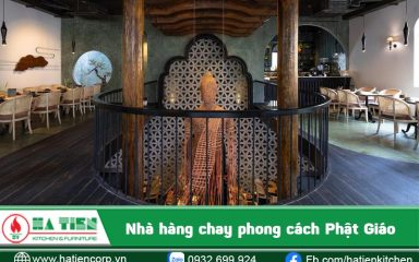 nhà hàng chay quận 1 phong cách Phật giáo