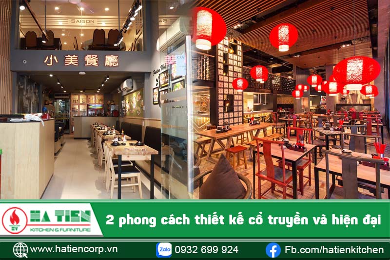 thiết kế nhà hàng dimsum theo 2 phong cách