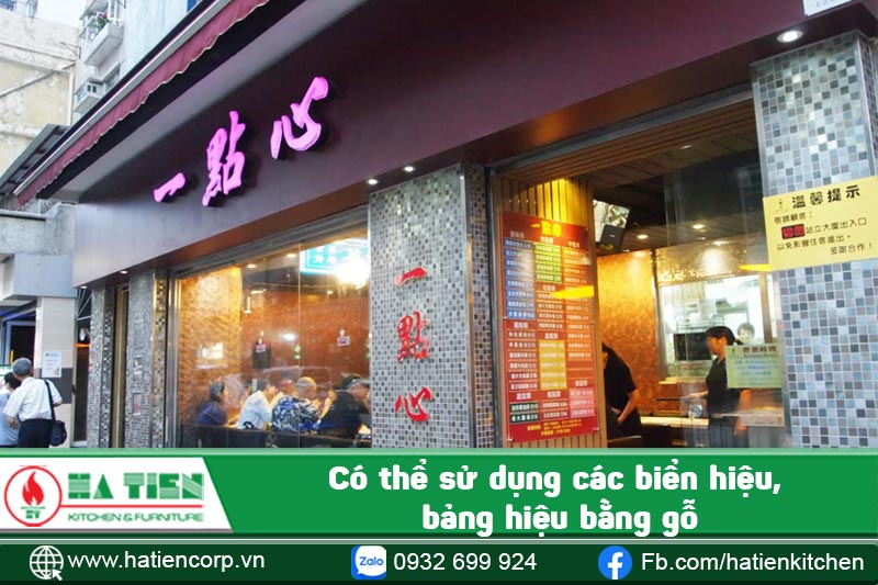 sử dụng những bảng hiệu gỗ