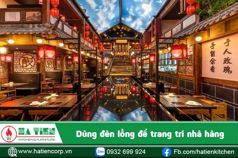nhà hàng Hong Kong thường dùng đèn lồng để trang trí