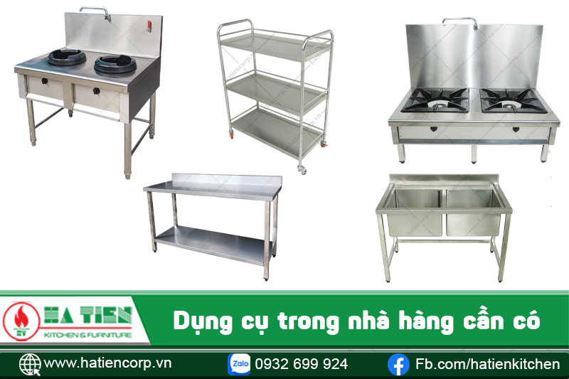 các dụng cụ trong nhà hàng