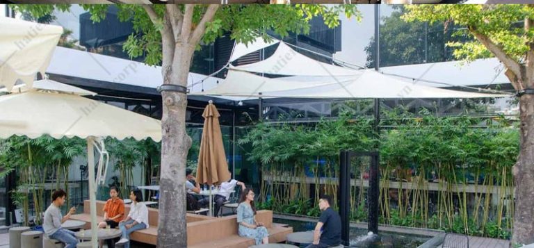 Quán cafe sân vườn với không gian thông thoáng