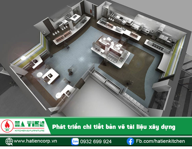 Bản vẽ 3D cho khu bếp