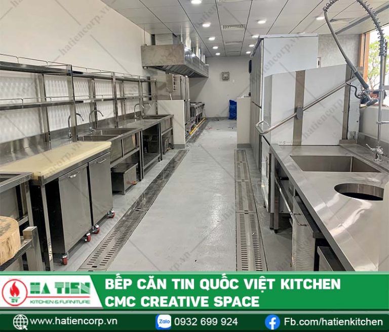 Bếp công nghiệp quận 7 - Bếp nhà hàng Quốc Việt Kitchen - CMC CREATIVE Q.7