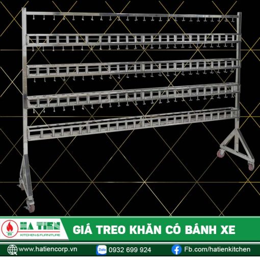 Giá treo khăn mặt có bánh xe - Giá treo khăn cho trường học