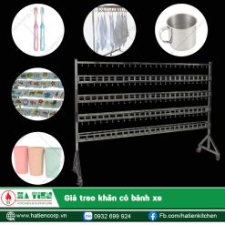 Giá treo khăn mặt có bánh xe - Giá treo khăn cho trường học