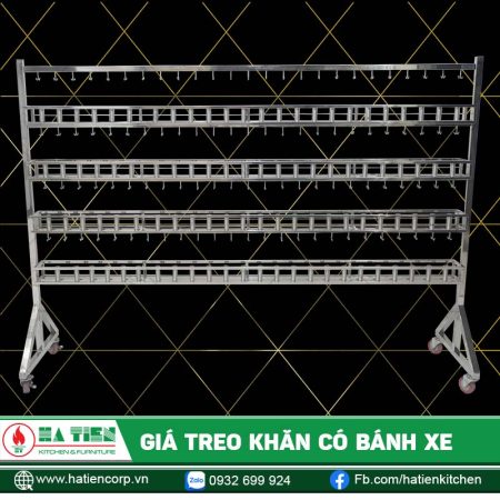 Giá treo khăn mặt có bánh xe - Giá treo khăn cho trường học