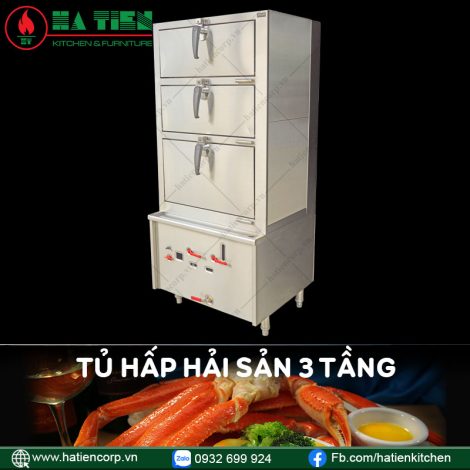 tủ hấp hải sản 3 tầng