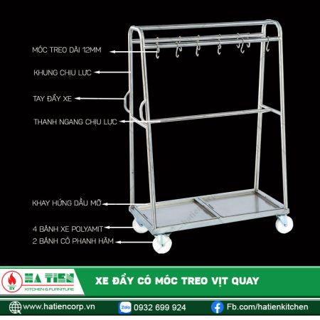 Xe đẩy có móc treo vịt quay