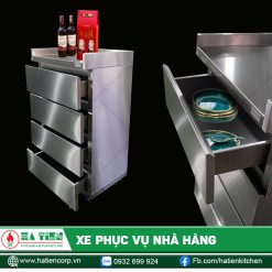 Xe đẩy phục vụ nhà hàng - Xe đẩy inox phục vụ thức ăn