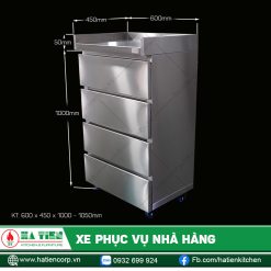 Xe đẩy phục vụ nhà hàng - Xe đẩy inox phục vụ thức ăn
