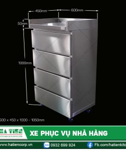 Xe đẩy phục vụ nhà hàng - Xe đẩy inox phục vụ thức ăn