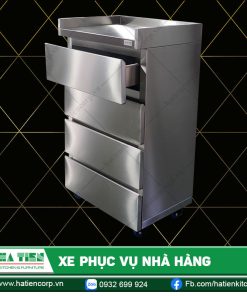 Xe đẩy phục vụ nhà hàng - Xe đẩy inox phục vụ thức ăn