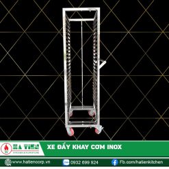 Xe Đẩy Khay Cơm Inox - Xe Đẩy Khay Không Cửa