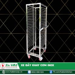 Xe Đẩy Khay Cơm Inox - Xe Đẩy Khay Không Cửa