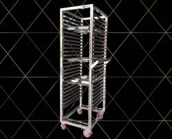 Xe Đẩy Khay Cơm Inox - Xe Đẩy Khay Không Cửa