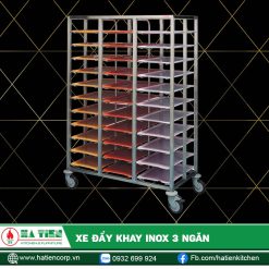 Xe đẩy khay inox 3 ngăn