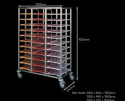 Xe đẩy khay inox 3 ngăn