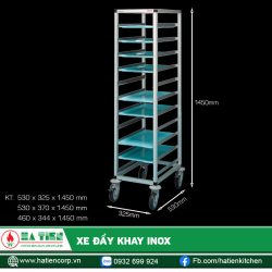 Xe đẩy khay inox - Xe đẩy khay 1 ngăn