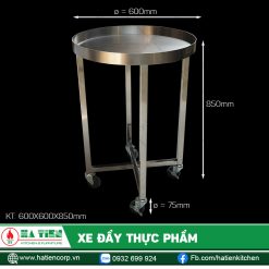 Xe đẩy thực phẩm inox Hà Tiên - Xe đẩy inox dạng ghế