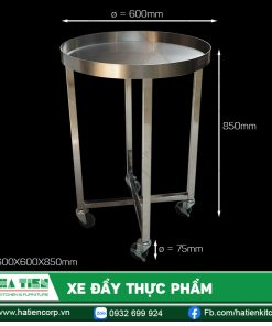 Xe đẩy thực phẩm inox Hà Tiên - Xe đẩy inox dạng ghế