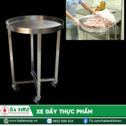 Xe đẩy thực phẩm inox Hà Tiên - Xe đẩy inox dạng ghế