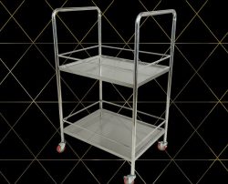 Xe phục vụ nhà hàng - Xe inox 2 tầng phục vụ nhà hàng khách sạn