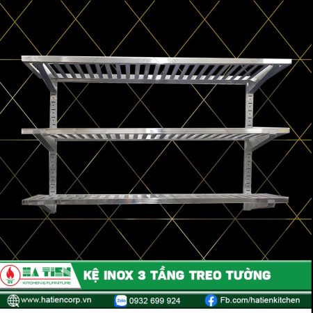 Kệ Inox 3 Tầng Treo Tường Cao Cấp