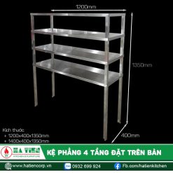 Kệ Phẳng 4 Tầng Đặt Trên Bàn