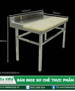 Bàn Inox Sơ Chế Thực Phẩm - Bàn Chặt Thớt Nhựa