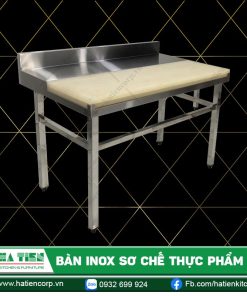 Bàn Inox Sơ Chế Thực Phẩm - Bàn Chặt Thớt Nhựa