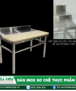 Bàn Inox Sơ Chế Thực Phẩm - Bàn Chặt Thớt Nhựa