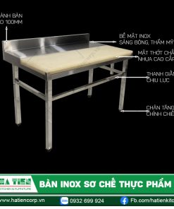 Bàn Inox Sơ Chế Thực Phẩm - Bàn Chặt Thớt Nhựa