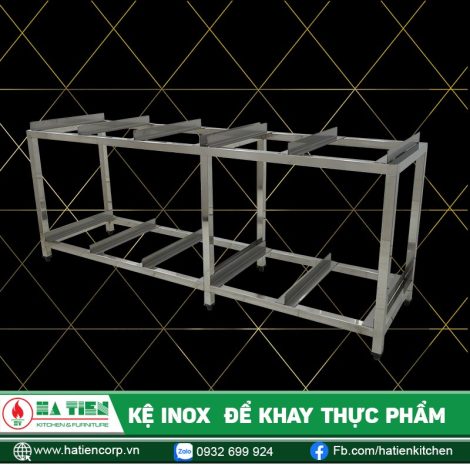 Kệ Inox Để Khay Thực Phẩm - Gia Công Kệ Inox Theo Yêu Cầu
