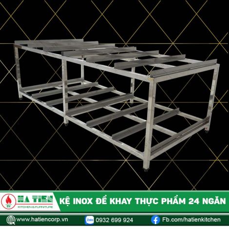 Kệ inox để khay thực phẩm 24 Ngăn