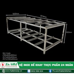 Kệ inox để khay thực phẩm 24 Ngăn