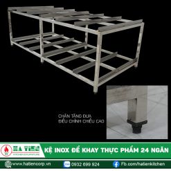 Kệ inox để khay thực phẩm 24 Ngăn