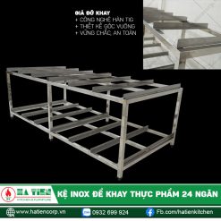 Kệ inox để khay thực phẩm 24 Ngăn