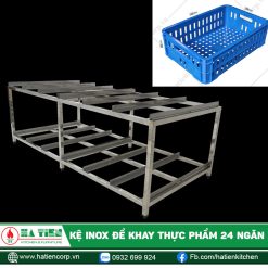 Kệ inox để khay thực phẩm 24 Ngăn