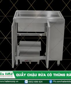 Quầy Chậu Rửa Có Thùng Rác Hà Tiên - Chậu Rửa Inox Quầy Bar