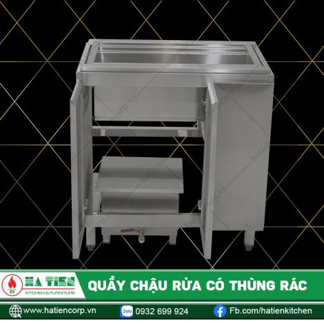 Quầy Chậu Rửa Có Thùng Rác Hà Tiên - Chậu Rửa Inox Quầy Bar