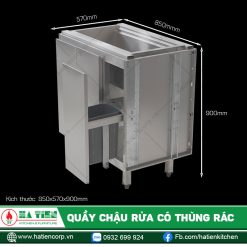 Quầy Chậu Rửa Có Thùng Rác Hà Tiên - Chậu Rửa Inox Quầy Bar